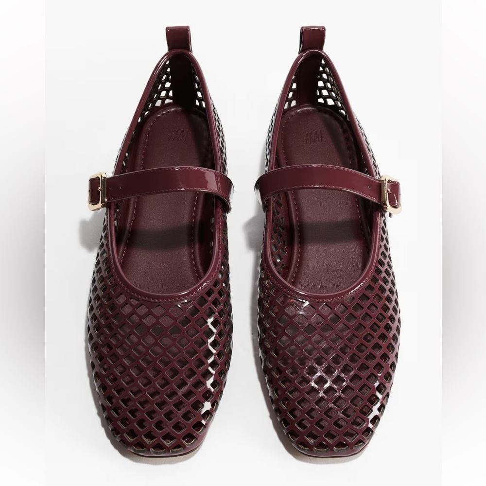 PERFORATED MARY JANE BALLET FLATS